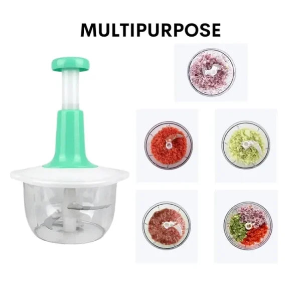 Manual Hand Push Food Chopper – Vegetable & Onion Cutter for Kitchen Use