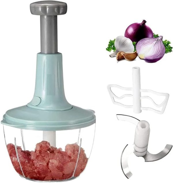 Manual Hand Push Food Chopper – Vegetable & Onion Cutter for Kitchen Use