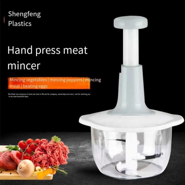 Manual Hand Push Food Chopper – Vegetable & Onion Cutter for Kitchen Use
